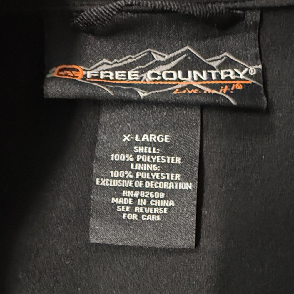 Free country Men's Gray and Black Softshell Jacket size XL - Picture 3 of 12